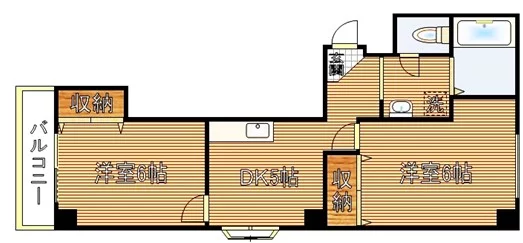 豊島ヶ丘ハウス 1階 2DKの間取り
