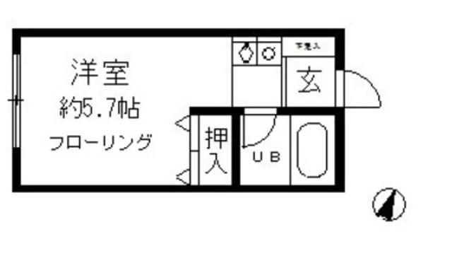 小石川ガーデン 1階 1Rの間取り