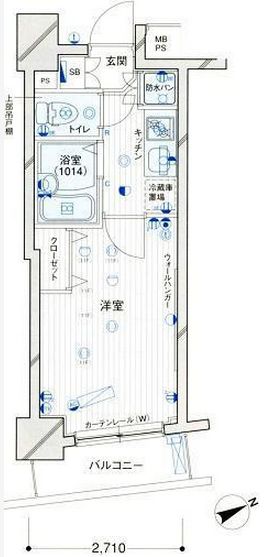 パークウェル千駄木駅前 10階 1Kの間取り