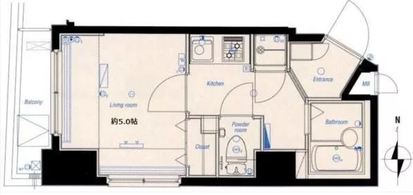 ブライズ後楽園 10階 1Kの間取り