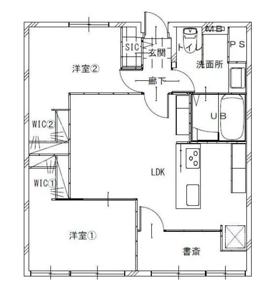 赤門アビタシオン 7階 2SLDKの間取り