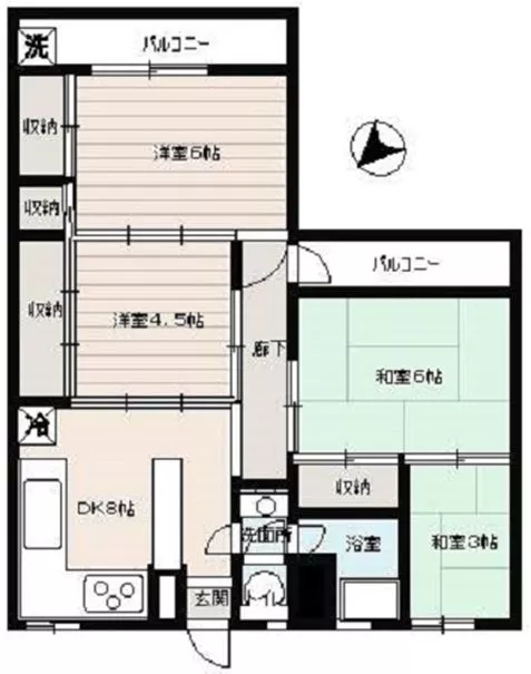 弥生ビル 4階 3SDKの間取り