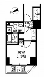 ＫＤＸレジデンス文京湯島 11階 1Kの間取り