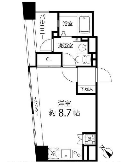 レニール本駒込 10階 1Rの間取り