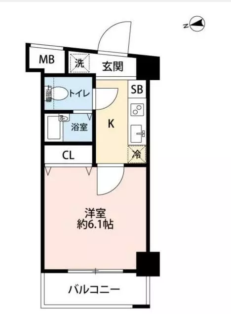 パレステュディオ文京湯島ドルチェ 5階 1Kの間取り