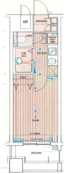 サンテミリオン白山 6階 1Kの間取り