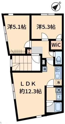 OMOCi DE SENGOKU 4階 2LDKの間取り