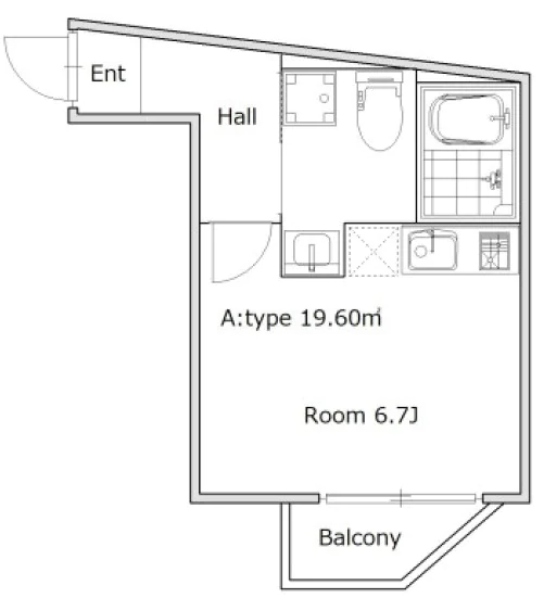イートス本郷 4階 1Rの間取り