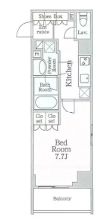 Apru(エプル) 3階 1Kの間取り