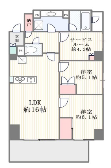 グローリオ文京東大前ヒルズ 1階 2SLDKの間取り