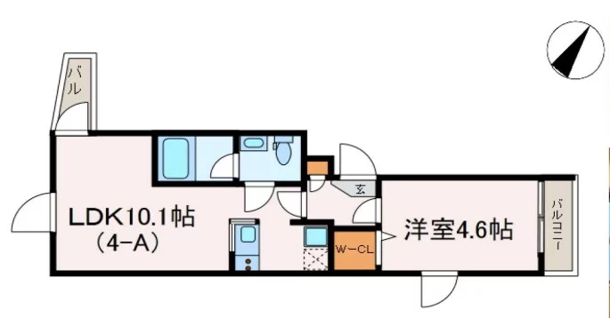 KOISHIKAWA BASIS(小石川ベイシス) 4階 1LDKの間取り