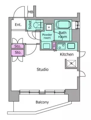レジディア御茶ノ水 10階 1Rの間取り