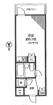 ザ・プラザオーベル白山 9階 1Rの間取り