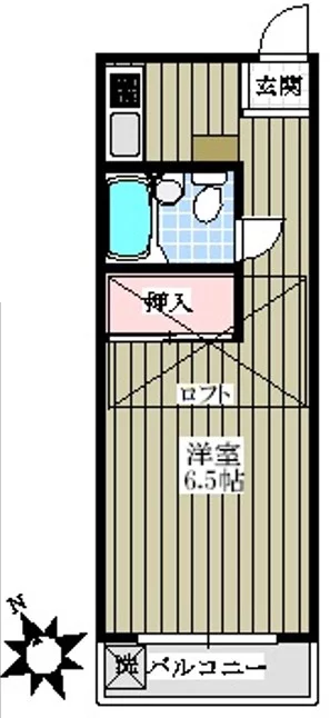 クリエイティブSASE 2階 1Kの間取り