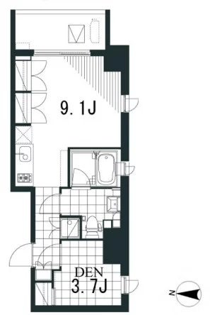 ラティエラ文京音羽 3階 1SKの間取り