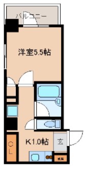 レジディア文京湯島Ⅱ 4階 1Kの間取り