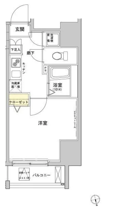 VIDA文京本郷【ヴィーダ文京本郷】 9階 1Kの間取り