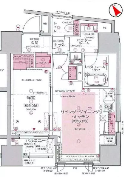ベルジェンド文京千駄木グレイス 8階 1LDKの間取り