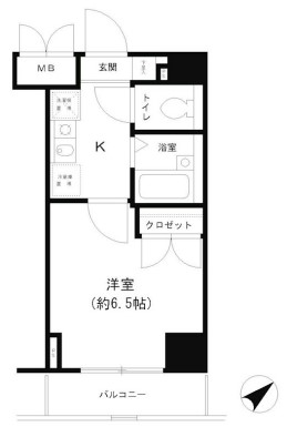 T&G東池袋マンション 12階 1Kの間取り