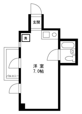 ダイヤハイツ千駄木 7階 1Rの間取り