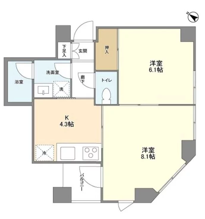 エミネンス本駒込 3階 2Kの間取り