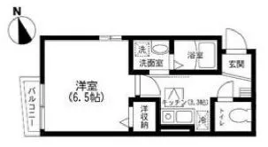 クライムマリー 1階 1Kの間取り