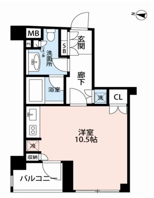 日神デュオステージ小石川 4階 1Rの間取り