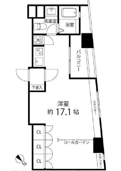 レニール本駒込 11階 1Rの間取り