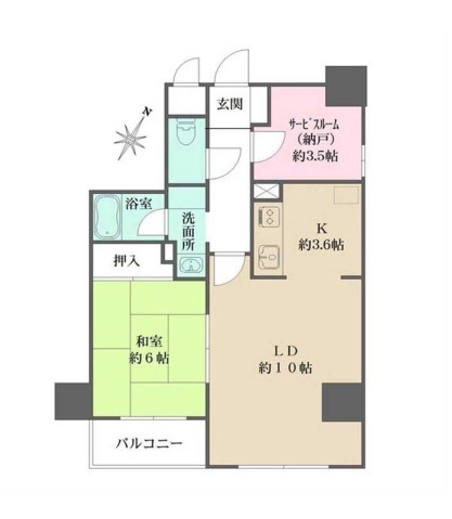 ウィスターリア本駒込 2階 1SLDKの間取り