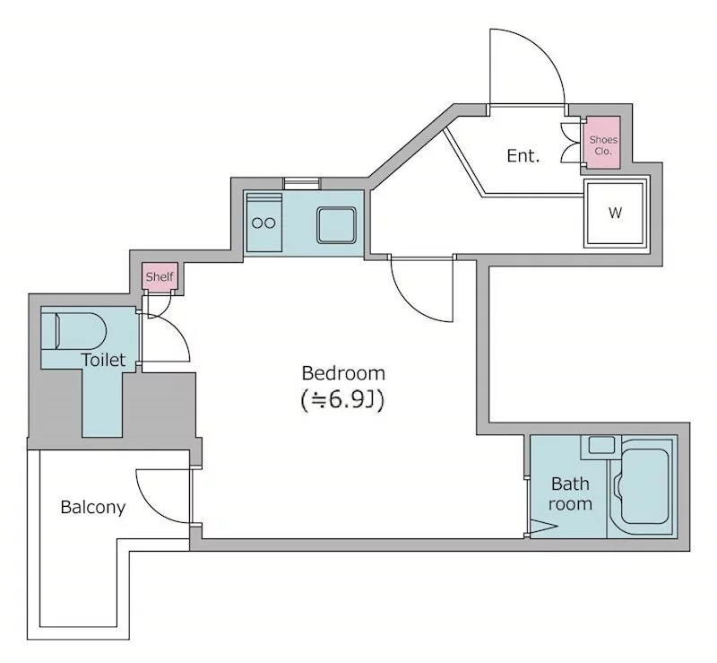 レジディア文京湯島Ⅱ 8階 1Rの間取り