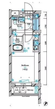 ガリシア文京本駒込 5階 1Rの間取り