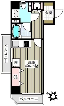 メゾン コンフォール 4階 1Rの間取り