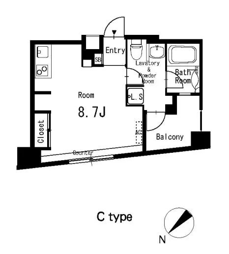 レニール本駒込 10階 1Rの間取り