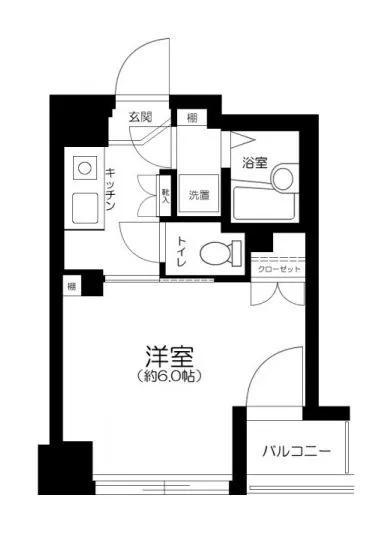 ベスト本郷 6階 1Kの間取り