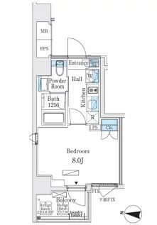 【築浅】アーバンコア本郷(旧:ジオエント本郷) 8階 1Kの間取り