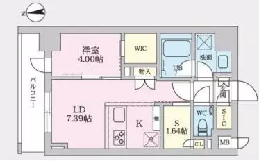 【新築】タスキプライムテラス後楽園 4階 1SLDKの間取り