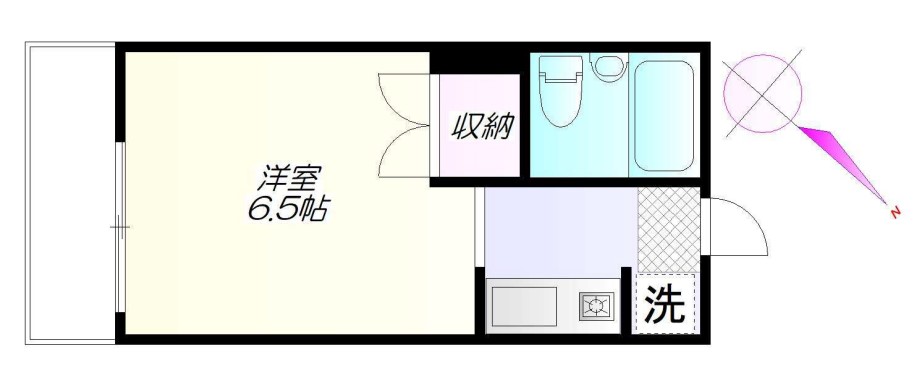 メゾン平野 1階 1Rの間取り