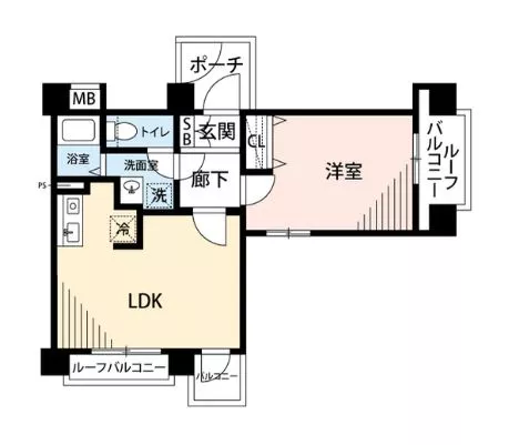 プレール文京WEST 13階 1LDKの間取り