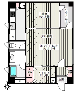 コート本郷 6階 1SLDKの間取り