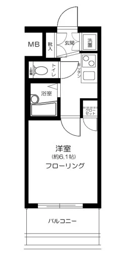 シンシア護国寺 8階 1Kの間取り