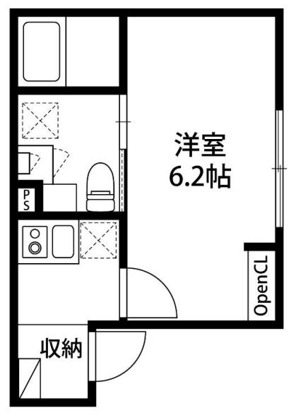 【新築】RIZOTIA HAKUSAN 4階 1Kの間取り