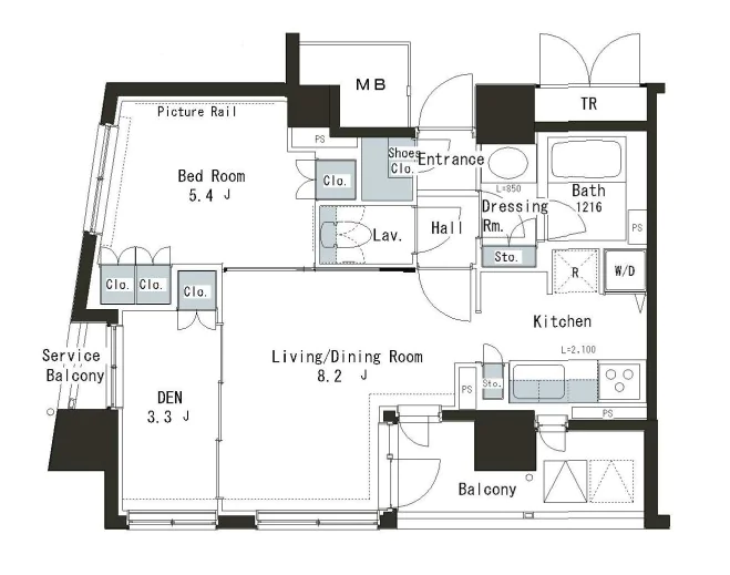 パークアクシス本郷の杜 12階 1SLDKの間取り