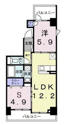 【新築】レパラール関口 2階 1SLDKの間取り