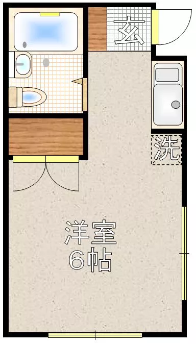 パールフラッツ 2階 1Rの間取り