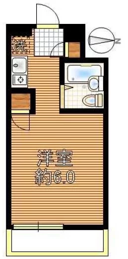 コニムーンF 2階 1Rの間取り