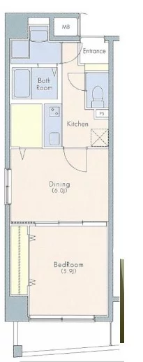 ルフェール文京 3階 1DKの間取り