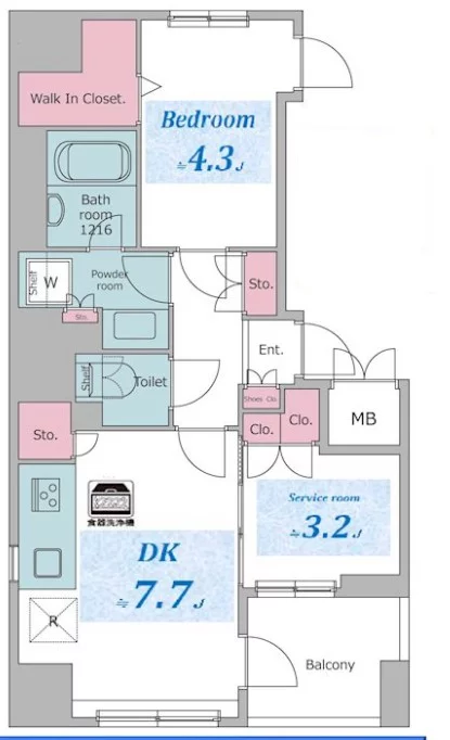 レジディア御茶ノ水プレイス 11階 1SDKの間取り