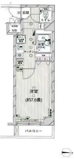 OLIO湯島【オリオ湯島】 4階 1Kの間取り