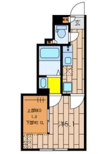 Classy Residence(クラッシーレジデンス) 1階 1Kの間取り