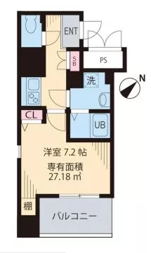 N・Y根津八重垣 2階 1Kの間取り